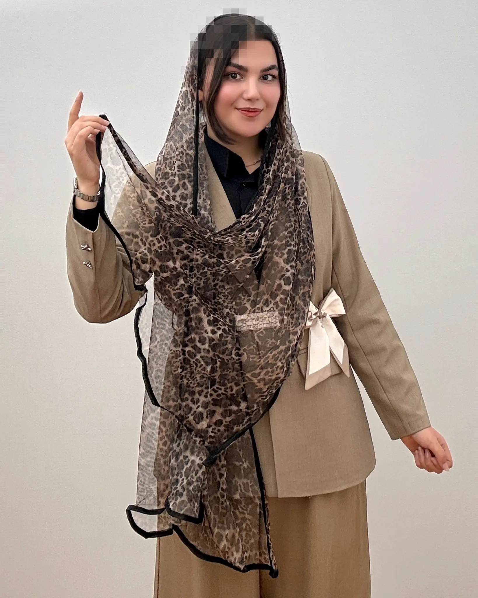 شال توری مجلسی مدل پلنگی